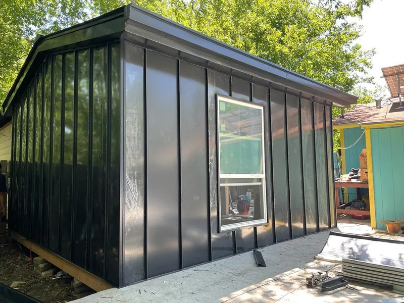 Black standing seam metal wall panels for Metal Roof Installation in Florence